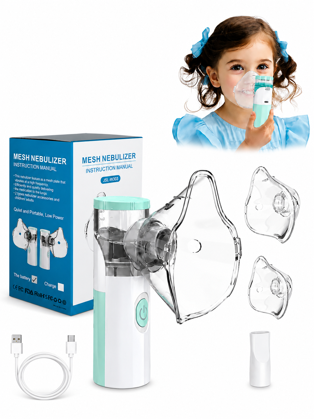 Nebulizador Portátil Mesh – Alivio Respiratorio Rápido