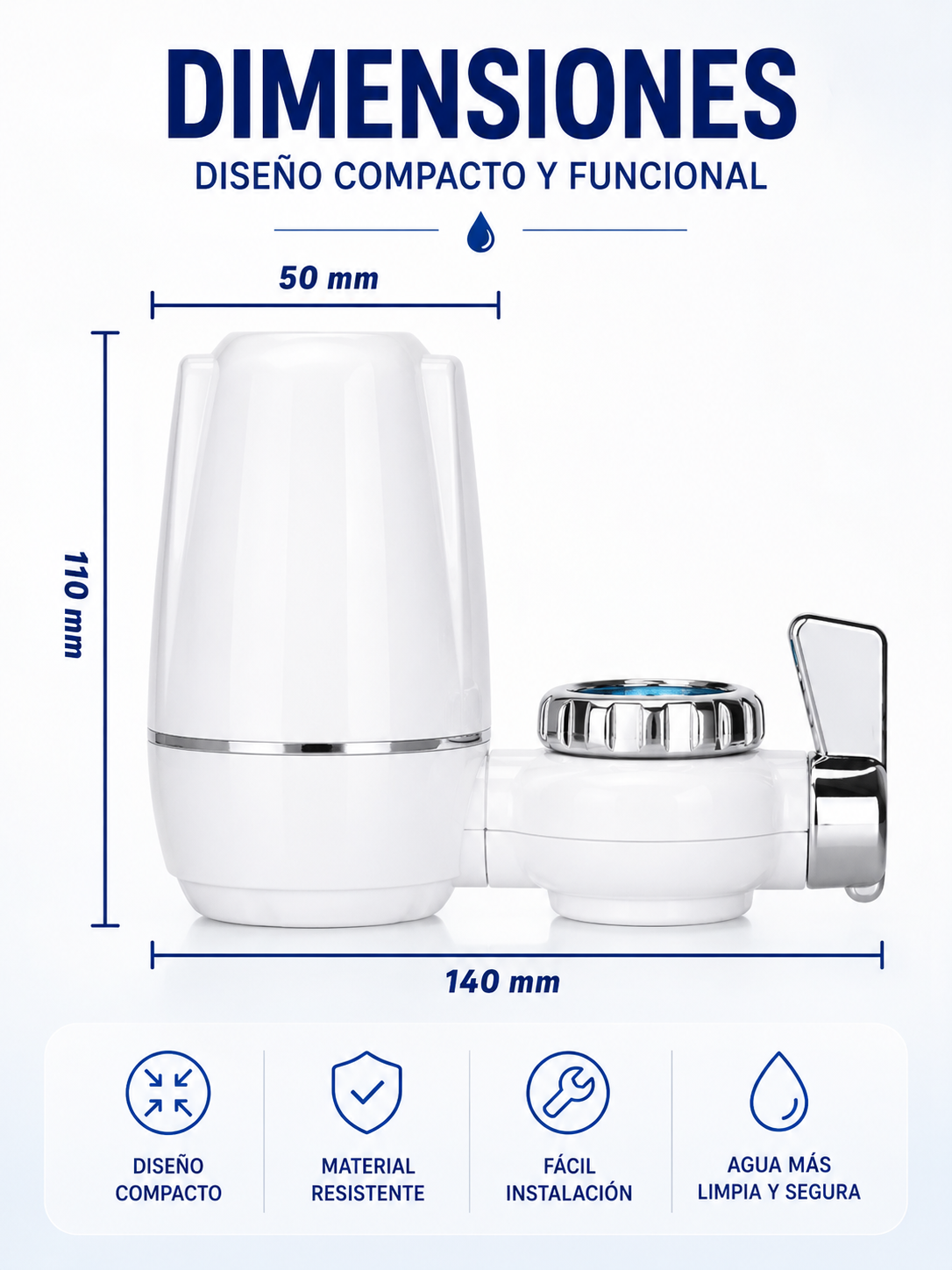 Filtro Purificador de Agua para Grifo de Alta Eficiencia