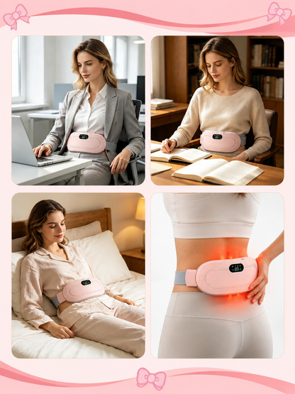 CalmaLuna™ - Cinturón Térmico Inteligente con Calor y Masaje para Cólicos Menstruales