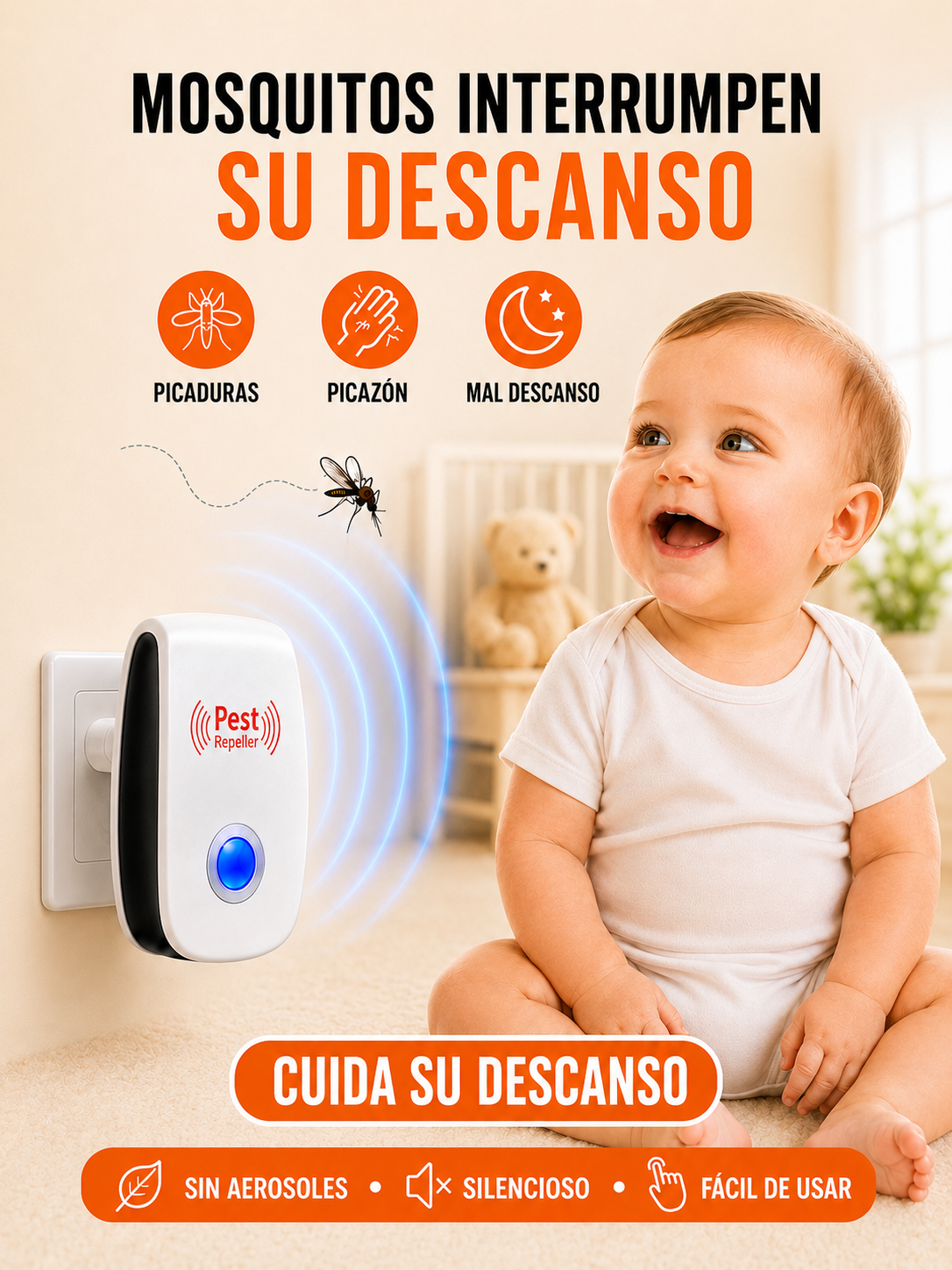 PestGuard™ – Repelente Ultrasónico de Plagas