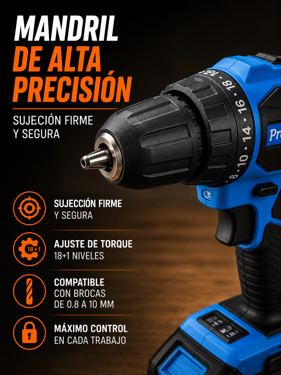 PowerDrill Pro™ 18V | Taladro Atornillador Inalámbrico con Kit Completo