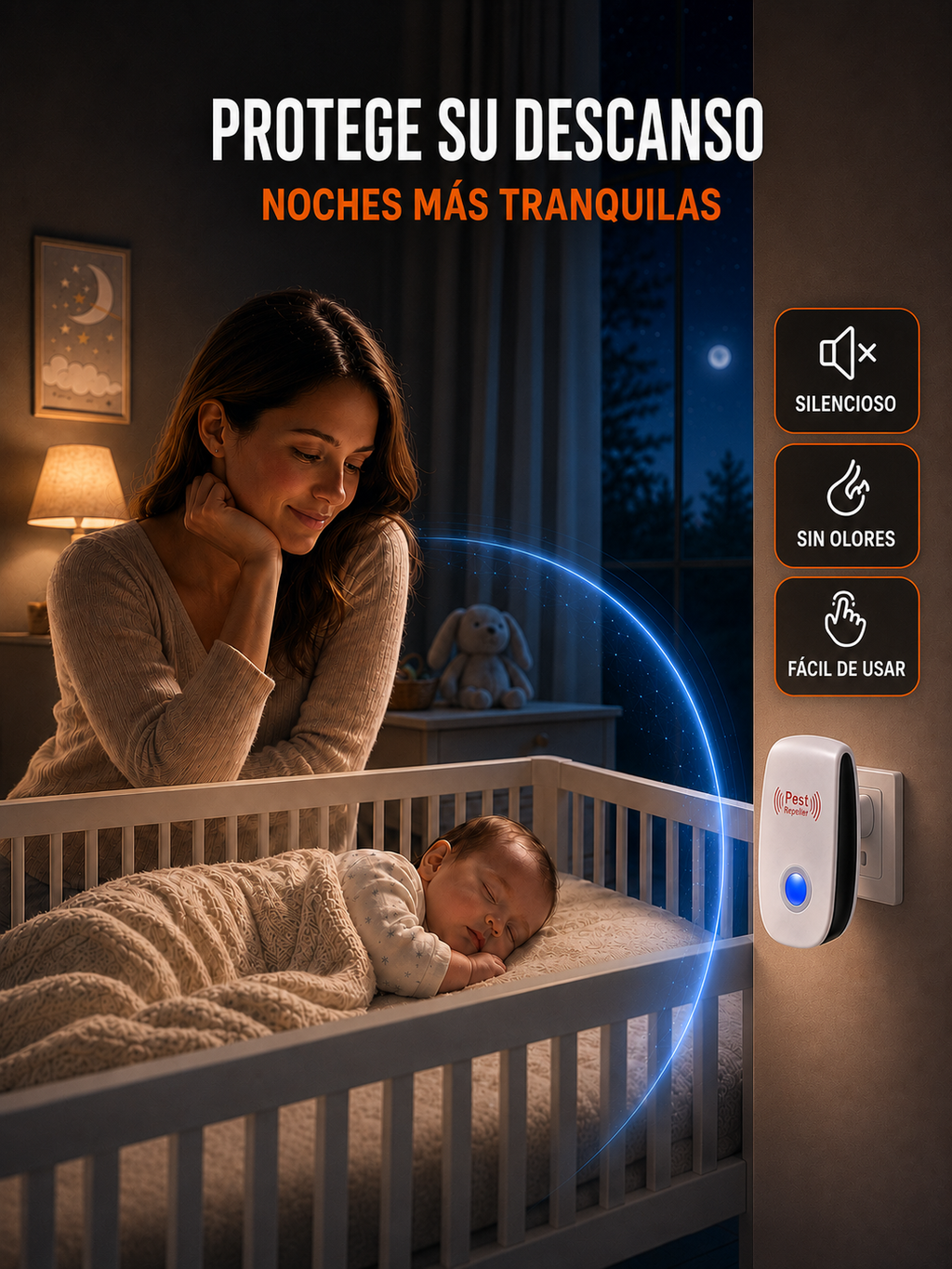 PestGuard™ – Repelente Ultrasónico de Plagas